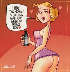 albo alice_mitchell ass blonde_hair boobs chloroform dennis_the_menace negligee red_lips see-through_clothing showing_ass