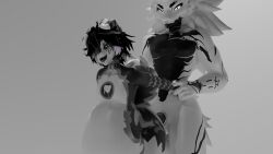 16:9 3d_(artwork) anal anthro balls bodily_fluids bulge butt canid canine canis cum cum_in_ass cum_inflation cum_inside digital_media_(artwork) domestic_dog duo erection fur genital_fluids genitals group hair herding_dog hi_res impregnation inflation intersex intersex/male male male/male male_penetrated male_penetrating maleherm mammal monochrome mythological_creature mythological_scalie mythology nude oblivion_(oblivionart) oblivionart open_mouth pastoral_dog penetration penis pregnant pregnant_male scalie sex sheepdog simple_background smile tongue tongue_out wide_hips widescreen