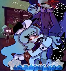 2boys1girl 4_penises 8_arms astro_(dandy's_world) black_hair black_skirt black_tears blush blushcrunch_studio blushing blushing_face cock connie_(dandy's_world) covering_balls cyan_body cyan_hair dandy's_world dandys_world faceless faceless_male forced ghost ghost_boy ghost_girl ghost_tail ibispaintx ichor idk idk_what_to_tag_it knight male_in_background monster monster_on_female moon muscular muscular_male night_cap ponytail ponytail_male roblox roblox_game simple_background soulvester soulvester_(dandy's_world) sucking sucking_penis traumatized turquoise_body turquoise_hair twisted_(dandy's_world) twisted_astro_(dandy's_world) watermark white_eyes white_hat