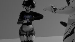 anthro balls butt canid canine canis clothing digital_media_(artwork) domestic_dog dragon duo erection fur genitals group hair herding_dog hi_res intersex intersex/male male male/male maleherm mammal monochrome mythological_creature mythological_scalie mythology nude oblivion_(oblivionart) oblivionart open_mouth pastoral_dog penis scalie sheepdog simple_background smile teasing tongue tongue_out wanting_more wanting_sex wide_hips