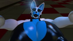 3d 3d_(artwork) animatronic anthro big_breasts bigger_female breast_focus breasts chilling female five_nights_at_freddy's furry huge_breasts hyper larger_female lips lipstick looking_at_viewer pretty_face robot solo source_filmmaker tight_clothing tyranfox tyranfox_(artist)