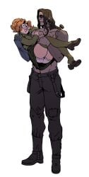 1boy 1boy1girl 1boys 1girl 1girl1boy 1girls clothed clothed_female clothed_male deadlock female ginger ginger_hair ginger_hair_female hetero heterosexual long_hair long_hair_male male multiple_girls paige_(deadlock) panties safe safe_for_work scar scars sfw stitches straight topless valve victor_(deadlock) viviancore