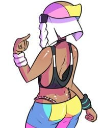 ass cartoon_network channel-tan dabble dark-skinned_female dark_skin female thong white_hair