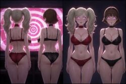 ai ai-created ai_art ai_assisted ai_generated ann_takamaki big_ass big_breasts bikini black_bra black_clothing black_panties black_underwear blissful blonde blonde-haired_female blonde_female blonde_hair blonde_hair_female brainwashed brainwashing brainwashing_in_progress brown-haired_female brown_hair bubble_ass bubble_butt curvaceous curvy curvy_body curvy_female curvy_figure curvy_hips drooling happy_female hypnosis hypnotic_eyes hypnotized hypnotized_female hypnotized_personality_change makoto_niijima mind_control partially_clothed persona persona_5 persona_5_royal pink_eyes red_bra red_clothing red_panties red_underwear spiral spiral_eyes standing standing_at_attention tv twintails unsettling voluptuous voluptuous_female wet wet_pussy