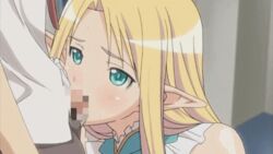 1boy 1girls animated blonde_hair censored date_wingfield_reiko fault!! fellatio female_focus light-skinned_female male_human/female_elf mosaic_censoring oral school teenage_girl teenager