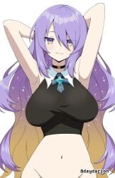 1girls 2d 2d_(artwork) 2d_artwork adult adult_female arm_behind_head armpit armpit_crease armpit_peek armpits arms_behind_head bare_armpits bare_arms bare_belly bare_hands bare_hips bare_legs bare_midriff bare_navel bare_shoulders bare_skin bare_thighs belly belly_button big_boobs big_breasts black_choker black_crop_top black_topwear breasts breasts_apart busty busty_female busty_girl choker collarbone crop_top curvaceous curvaceous_body curvaceous_female curvaceous_figure curvaceous_hips curvy curvy_body curvy_female curvy_figure curvy_hips dayyo_(daydarion/day-chan) digital digital_art digital_drawing digital_drawing_(artwork) digital_media digital_media_(artwork) drawing earrings elbows exposed_armpits exposed_arms exposed_belly exposed_hips exposed_legs exposed_midriff exposed_navel exposed_shoulders exposed_skin exposed_thighs female female_focus female_only gradient_eyes gradient_hair hair_between_eyes hairless_armpits hand_behind_head hands_behind_head high_resolution highres hololive hololive_indonesia hourglass_figure inguinal_crease inguinal_ligament large_boobs large_breasts lean_figure long_hair looking_at_viewer mature mature_female midriff moona_hoshinova moona_hoshinova_(1st_costume) multicolored_eyes multicolored_hair narrow_waist navel nipple_bulge posing posing_for_the_viewer presenting_armpit purple-eyed_female purple-haired_female purple_eyes purple_hair shaved_armpits shoulders simple_background slender_body slender_waist slim_female slim_waist solo standing topwear two-tone_eyes upper_body virtual_youtuber voluptuous voluptuous_body voluptuous_female voluptuous_figure voluptuous_woman vtuber vtuberfanart white_background wide_hips yellow-eyed_female yellow-haired_female yellow_eyes yellow_hair youtuber youtuber_girl