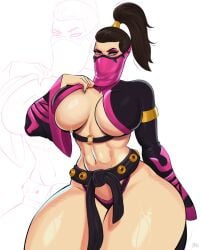 1girls big_breasts large_thighs mileena mortal_kombat mortal_kombat:_deception thick_thighs thunder_thighs xanman_art