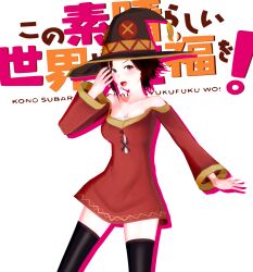 1girls 3d arrancon black_hair black_hair_female clothed_female cosplay female female_only hat kono_subarashii_sekai_ni_shukufuku_wo! megumin_(cosplay) pose posing ruby_rose rwby silver_eyes solo_female witch_hat