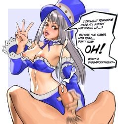 1boy 1girls 2d areolae bare_midriff breasts breasts_out capcom cum cumshot erect_nipples female female_focus handjob ingrid_(capcom) long_hair male male_pov medium_breasts midnight_bliss navel nipples penis perky_breasts pov sex silver_hair street_fighter street_fighter_6 sunbeam_(artist) tagme top_hat