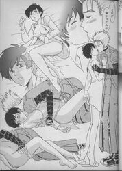 1990s 1998 1girls 20th_century female greyscale male meryl_stryfe monochrome tagme trigun vash_the_stampede yokoshima_tadashi