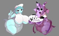 2girls areola_slip big_ass big_breasts big_thighs breasts_bigger_than_head connie_(dandy's_world) dandy's_world dandys_world exposed_breasts exposed_pussy furry ghost ghost_girl guess_what_i_eat_yatta hello_i_eat_bricks justelm25 naked roblox yatta_(dandy's_world)