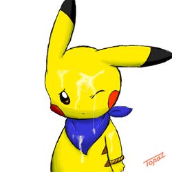 bandana bondage clothing cum lowres nintendo pikachu pokemon pokemon_focus pokemon_mystery_dungeon pokemon_only rope topaz_(artist)