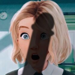 gwen_stacy marvel mouth_open shadow shocked shocked_expression