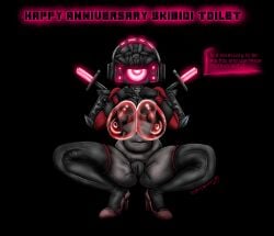 1girls 2d 2d_(artwork) angry_expression anniversary anus big_breasts breast danionebyall53_(artist) english_text hands_on_breasts ibispaint_(artwork) ibispaintx kneehighs kneeling logo pink_light pussy_focus skibidi_toilet speaker speaker_ears speaker_head speaker_woman speaker_woman_(skibidi_toilet) speakers speakerwoman speakerwoman_(skibidi_toilet) transparent_breasts
