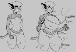 ass ass_expansion before_and_after bimbo_body bimbo_lips bimbofication breast_expansion catra cozy_rael digital_drawing_(artwork) nipple_bulge onomatopoeia she-ra_and_the_princesses_of_power shocked sketch skindentation slosh sloshing_breasts thigh_expansion tight_clothing