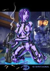 2d artificial_intelligence cortana cortana_v1 female halo_(game) halo_(series) halo_2 microsoft purple_body tagme ultamisia weapon