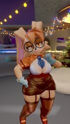 1girls breasts bunny chunkerbuns cleavage eyelashes garterbelt glasses lips rabbit round_glasses solo sonic_(series) sonic_the_hedgehog_(series) tagme thick_thighs vanilla_the_rabbit virtual_reality vr vrchat vrchat_avatar vrchat_model