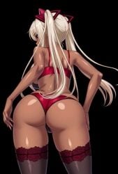 ai_generated ass ass_focus ass_shake black_background black_panties blush bouncing_ass bra breasts clapping_ass clapping_buttocks clapping_cheeks curvy dancing dark-skinned_female dark_skin eyelashes female garter highleg_panties huge_ass indoors kangoku_senkan kangoku_senkan_3 kila_kushan large_breasts legs_apart long_hair micro_panties narrow_waist on_bed parted_lips pink_hair shiny_skin smile spread_ass standing sweat sweatdrop tagme thong twintails underwear_only video wet white_lips wide_hips zoom_layer