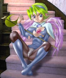 breasts breath_of_fire breath_of_fire_iv clothing huge_breasts large_breasts nina_(breath_of_fire_iv) panties panties_under_pantyhose pantyhose peruperu tagme torn_clothes torn_clothing