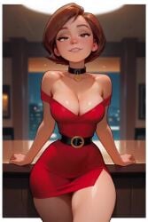 ai_generated animated bouncing_breasts breast_expansion helen_parr huge_breasts latex_bodysuit looking_at_viewer tagme the_incredibles video