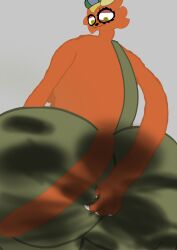 animatronic anthro antoniosupreme ass ass_cheeks big_ass big_butt big_thighs butt butt_cheeks claws clothed clothing digging_up_in_they_ass digital_drawing_(artwork) fanart fart fart_cloud fart_fetish farting fingers full_body fully_clothed gassy green_eyes hands_on_ass hat headwear huge_ass huge_thighs line_art looking_back looking_pleasured male markings markings_(fur) mustelid musteline orange_fur overalls partially_clothed passing_gas scratching scratching_butt smelly smelly_ass tail thighs true_musteline weasel willy_the_weasel willys_wonderland
