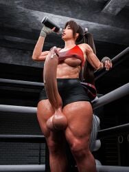 1futa 3d abs areola_slip areolae big_breasts breasts brown_hair cum erection fatal_fury futanari huge_cock juicy3d king_of_fighters leaking_cum mai_shiranui muscular muscular_futa muscular_thighs nipple_bulge penis ponytail shiny_skin snk solo sweat thick_thighs underboob wide_hips