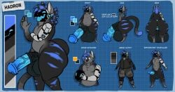 absurd_res animal_genitalia animal_penis anthro ass balls becoming_erect big_balls big_butt big_penis clothed clothing commanderthings equine_genitalia equine_penis erection felid feline front_view genitals hadron_(snowykitten15) heart_symbol hi_res huge_balls huge_butt huge_cock humanoid_genitalia humanoid_penis hyper hyper_balls hyper_butt hyper_genitalia hyper_penis machine male male_focus male_only mammal medial_ring model_sheet nude penis prosthetic protogen rear_view side_view solo thick_thighs vein veiny_penis