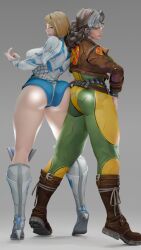 2girls 3d 3d_(artwork) ass_docking ass_press ass_to_ass big_ass big_breasts big_thighs blender blender_(software) blender_cycles blonde_female emma_frost emma_frost_(marvel_rivals) female female_focus female_only green_eyes greengrass marvel marvel_comics marvel_rivals rogue_(marvel_rivals) rogue_(x-men) self_upload silver_hair smile smiley_face smiling_at_viewer smug smug_face tagme x-men