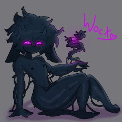 1boy 2023 adeli_(wockythetrap) anthro furry furry_male furry_only glowing_eyes male male_only purple_eyes slime slime_monster tagme wockythetrap