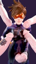 3d catsuit horse_penis horsecock latex latex_gloves overwatch overwatch_2 saibamanhd tracer