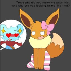 admiring blue_fur blushing brown_fur eevee eeveelution eeveelution_squad femboy feral feral_on_feral generation_1_pokemon generation_4_pokemon pokemon pokemon_(species) shinx sigma_rizz speed_(eeveelution_squad) trace_(eeveelution_squad)