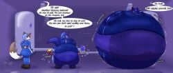 belt_pop big_breasts blueberry_inflation breasts feline female furry huge_breasts inflation notmrsatsuma sunken_head sunken_limbs thick_thighs wide_hips