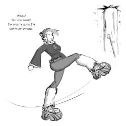 1boy 1girls ballbusting cbt celera_prime clothed_female clothed_female_nude_male cock_and_ball_torture dominant_female female femdom kicking kicking_balls male nude nude_male submissive_male tagme