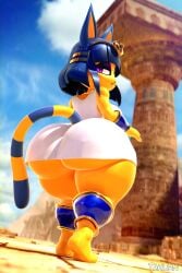 1girls 3d 3d_model animal_crossing ankha ankha_(animal_crossing) ankha_(vonvivianov) anthro ass big_ass blue_hair bubble_butt cleo_claws_(vonvivianov) clothing doubutsu_no_mori fat_ass feline female female_only huge_ass large_ass looking_at_viewer looking_back nairu_(doubutsu_no_mori) nintendo png shortstack solo tahlian thick_ass thick_thighs vonvivianov wide_hips