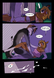 2013 anthro blue_eyes canine cervine clothed clothing comic cum deer english_text female female_pov first_person_view houkuko kryn lying mammal missionary_position navel on_back partially_clothed penetration predator/prey rix sex simple_background speech_bubble text vaginal_penetration vaginal_penetration wolf