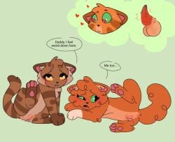 amber_eyes deadingdog erection feral firestar_(warriors) green_eyes incest leafpool_(warriors) non-human non-human_only squirrelflight_(warriors) warriors_(book_series) warriors_(cats)