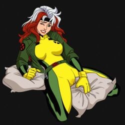 1girls breasts cameltoe marvel marvel_comics masturbating pillow pillow_humping pussy_juice_stain rogue_(x-men) solo solo_female southern_belle tharrek wet_pussy x-men x-men_97