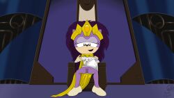 clothed clothed_female clothes_lift clothing_aside clothing_lift mobian_(species) mobian_hedgehog queen queen_aleena queen_aleena_hedgehog royalty solo_female sonic_(series) sonic_the_hedgehog_(series) sonic_underground throne throne_room upskirt