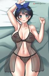 big_breasts kactzzu kanojo_okarishimasu lingerie sarashina_ruka short_hair thick_thighs thighs