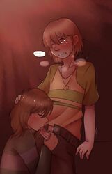 2boys blowjob chara drunk_chara drunk_tale_au fellatio frisk gay hawker-the-gary oral oral_sex tagme undertale yaoi