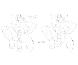 1boy anal anal_sex arm_behind_head balls bara beard big_penis boner disembodied_penis drayden erection facial_hair gay lt_surge male male_only monochrome muscles muscular muscular_male nintendo nude overly_muscular penis phosbara pokemon sex spread_legs