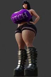 1girls ass big_ass big_breasts boots breasts fat_ass female female_focus female_only fishnets fully_clothed giant_breasts gigantic_breasts goth goth_girl hallie_(thekid) huge_ass huge_breasts huge_thighs massive_ass massive_breasts platform_boots round_ass solo thekid thick_ass thick_thighs wide_hips