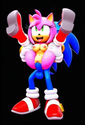 3d 3d_(artwork) ai ai_art ai_generated amy_rose couple male novelai sega sonic_(series) sonic_the_hedgehog sonic_the_hedgehog_(series)