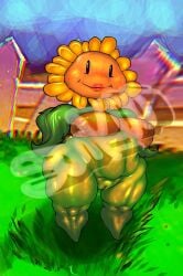 big_breasts breasts flora_fauna flower flower_girl green_body green_skin plant plant_girl plants_vs_zombies pvz sunflower sunflower_(pvz) sunk00_(artist) tagme thick_thighs vagina wide_hips