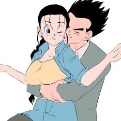 canon_couple couple dragon_ball dragon_ball_gt kimiwaaru son_gohan videl videl_(gt_saga) wholesome