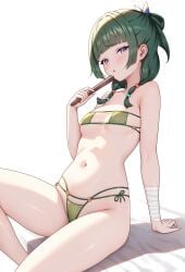 ass breasts female green_hair secon short_hair thighs