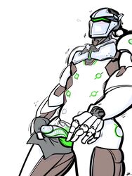 blush cybernetics cyborg erection genji humanoid kaputotter machine male overwatch overwatch_2 penis