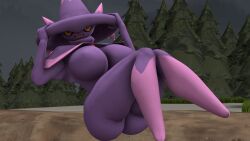 3d 3d_(artwork) baek-myo big_breasts breasts female huge_breasts mismagius nintendo pokémon_(species) pokemon solo