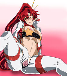 artist_request breasts elbow_gloves gloves happy long_hair nipples one_eye_closed pussy red_hair simple_background source_request space_yoko spread_legs tengen_toppa_gurren_lagann thighs uncensored very_long_hair wink yellow_eyes yoko_littner