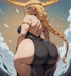 1girls ai_generated ass_focus big_ass blodne_female blonde bottom_heavy briad dat_ass dumptruck_ass elden_ring expressionless from_behind huge_ass lard_ass massive_ass massive_breasts pawg queen_marika_the_eternal smogai thick thick_ass